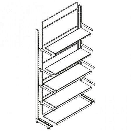 Стеллаж пристенный STAHLER (CRYSPI) Eco Line L=665, H=2250, G=370